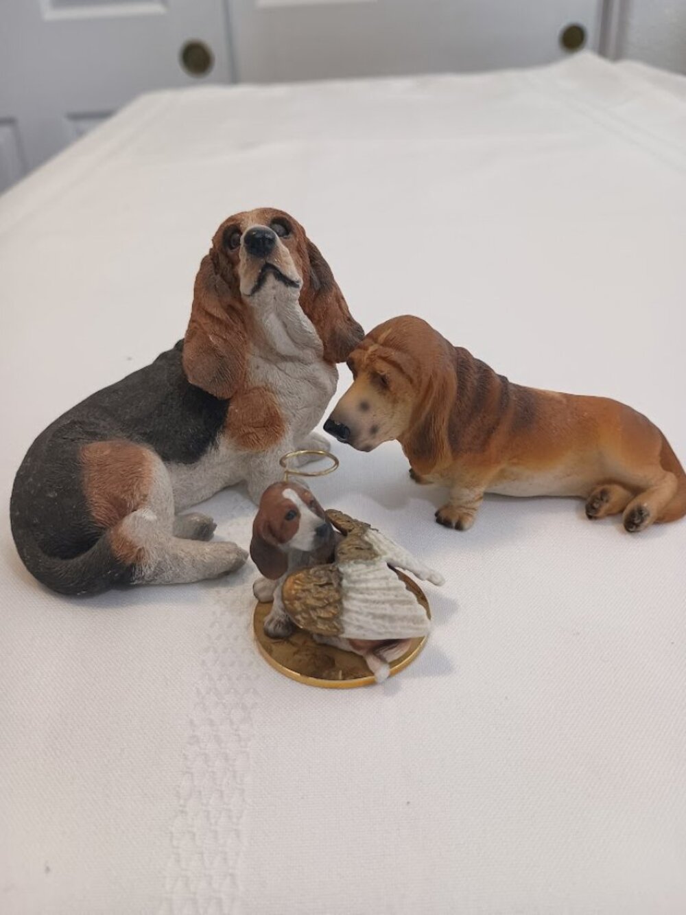 Stone Critter Basset Hound Figurine included in Set of three Basset Hounds